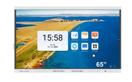 Display Interactiv LED 65” EVOBOARD BlackMount V100-TE65YY(-N), 4K UHD, Android 14, 8GB RAM, 128GB ROM, NFC