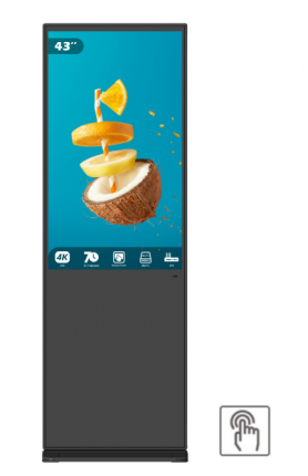 Totem Indoor interactiv TP- 430H EVOBOARD, 43", IR touch, slot OPS, fara sistem de operare