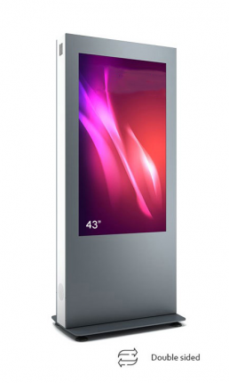 Totem de interior cu doua fete B04 , B04V43N-SAB, pentru display 43'',fara sticla securizata frontala