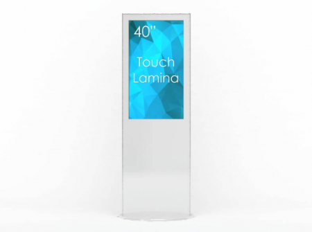 Kiosk / Totem Indoor Touch 40'' - SWEDX Lamina 40" 4K cu Touch, SWLT-40K8-A1, ALB + baza mobila cadou