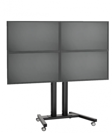 Stand VideoWALL Vogel's cu baza mobila 2x2, maxim 30 de kgr per display, maxim 50 inchi per display