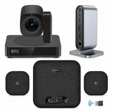Pachet videoconferință 4K BYOM cu cameră PTZ, stație de andocare și speakerphone wireless POD7 – Medium Room