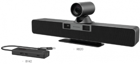 All-In-One 4K Dual Lens PTZ Conf.VideoBar BYOM Bundle,RB20 Kit,8.5MP Panoramic 120°DFoV Lens, 8.29MP Close-Up 70°Lens,12x Opt.Zoom,Group Framing, Presenter Track,8m voice pick-up