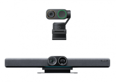 Pachet videoconferință Insta360 Connect + 1x Link 2 negru – 4K AI, pentru săli medii și mari de conferință