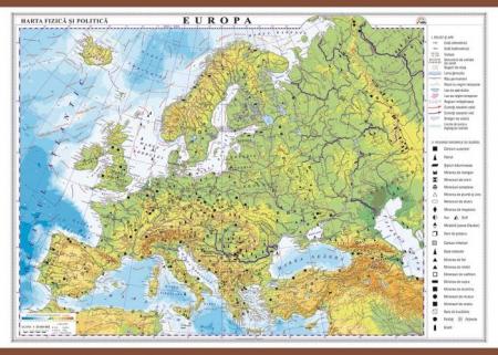 Europa. Harta fizica si politica -2000x1400 mm