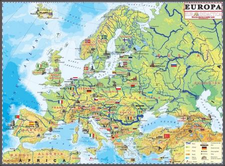 Harta Europei pentru copii - 1400x1000 mm