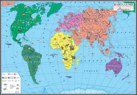 Harta lumii pentru copii -1400x1000 mm