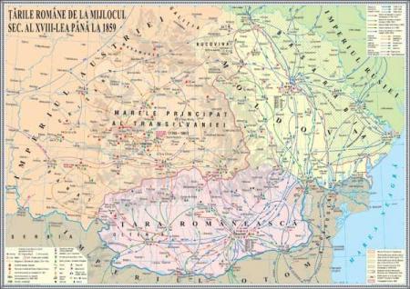 Ţările Române de la mijlocul sec. al XVIII-lea până la 1859 -1400x1000 mm