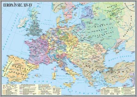 Europa între secolele XIV-XV -1400x1000 mm