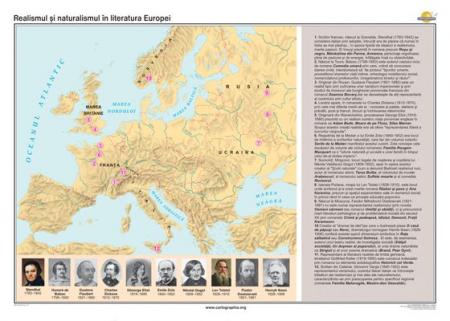 Realismul şi naturalismul în literatura Europei (1600x1200 mm)