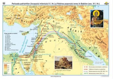 Perioada patriarhilor (începutul mileniului II î. Hr.) şi Robirea poporului evreu în Babilon (sec. VI î. Hr.) - 1400x1000 mm