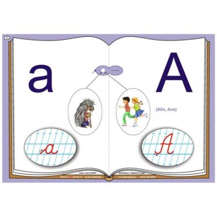 Alfabetul - planse pentru recunoasterea sunetelor si invatarea  literelor-format A3