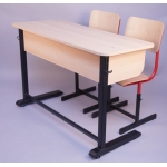 Set mobilier scolar pentru 2 elevi LIRA - banca fixa si scaunele reglabile
