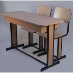 Set mobilier scolar dublu SAFIR - banca dubla si 2 scaune fixe