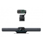 Pachet videoconferință Insta360 Connect + 1x Link 2 negru – 4K AI, pentru săli medii și mari de conferință
