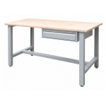 Banc de Lucru Metalic MECANO 1500 S1 – 1 Sertar, Blat Lemn Masiv