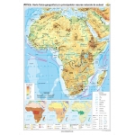 Africa: Harta fizico-geografică şi a principalelor resurse naturale - 1600x1200 mm