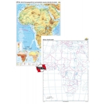 Africa: Harta fizico-geografică şi a principalelor resurse naturale + Hartă mută - DUO - 1600x1200 mm