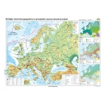 Europa: Harta fizico-geografică şi a principalelor resurse naturale de subsol -1400x1000 mm