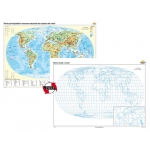Harta principalelor resurse naturale de subsol ale lumii + Harta muta - DUO- 1400x1000 mm