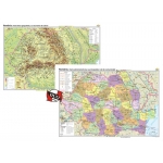 România: Harta fizico-geografică / Harta administrativa - DUO PLUS -1400x1000 mm