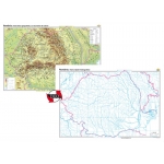 România: Harta fizico-geografică şi a resurselor naturale de subsol + Harta muta - DUO - 1400x1000mm