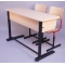 Set mobilier scolar pentru 2 elevi LIRA - banca fixa si scaunele reglabile