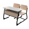Set mobilier scolar dublu KARA - banca scolara si 2 scaune fixe