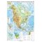 America de Nord: Harta fizico-geografică şi a principalelor resurse naturale de subsol - 1400x1000 mm